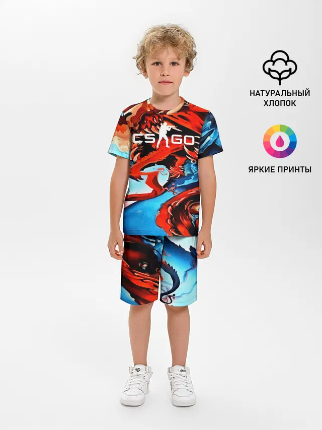 Детская пижама с шортами с принтом «CS GO Hyper Beast»