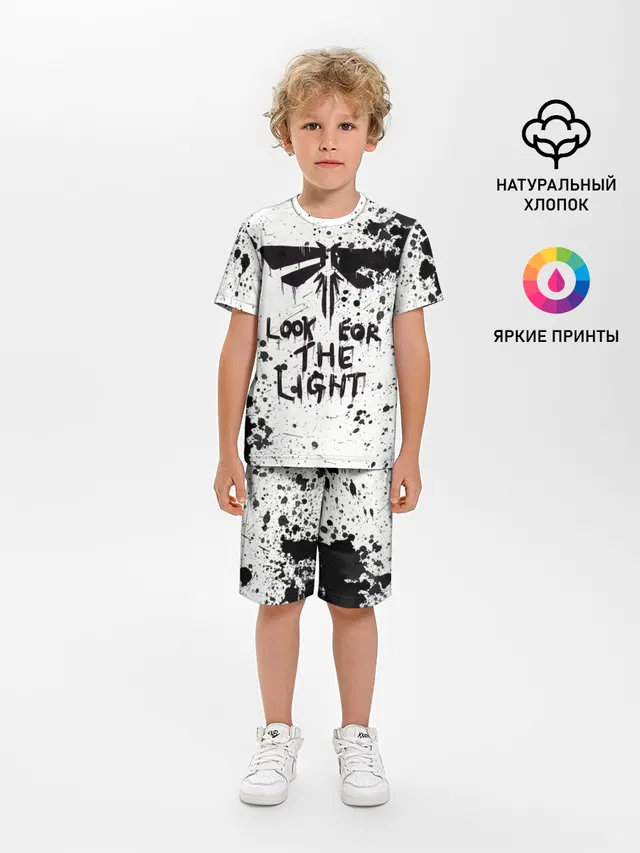 Детская пижама с шортами с принтом «Ink splatter»
