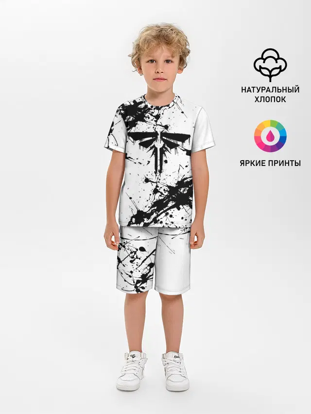 Детская пижама с шортами с принтом «Drip art»