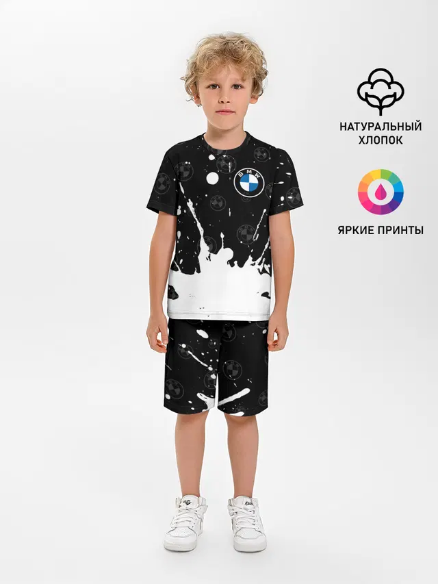 Детская пижама с шортами с принтом «Ink Splat»