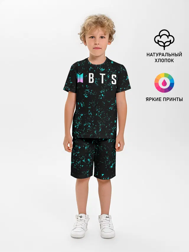 Детская пижама с шортами с принтом «BTS»