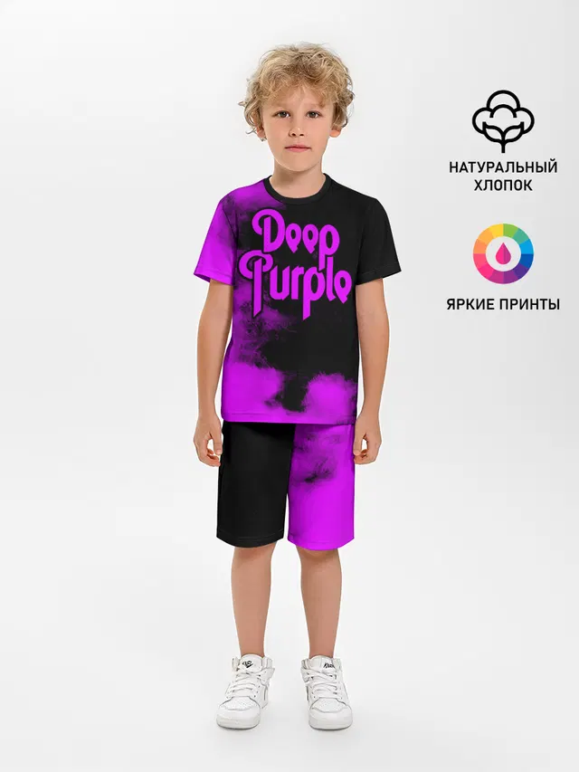 Детская пижама с шортами с принтом «Deep Purple»