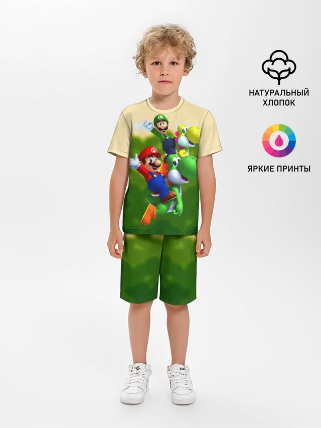 Детская пижама с шортами с принтом «Mario — 3DMario»