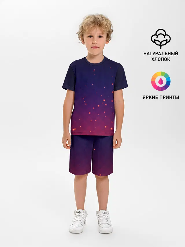 Детская пижама с шортами с принтом «Gradient background»