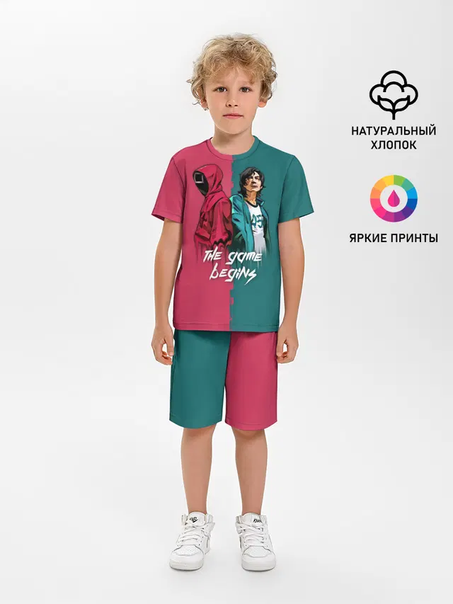 Детская пижама с шортами с принтом «Игра в кальмара — Игра на выживание Ojingeo geim»