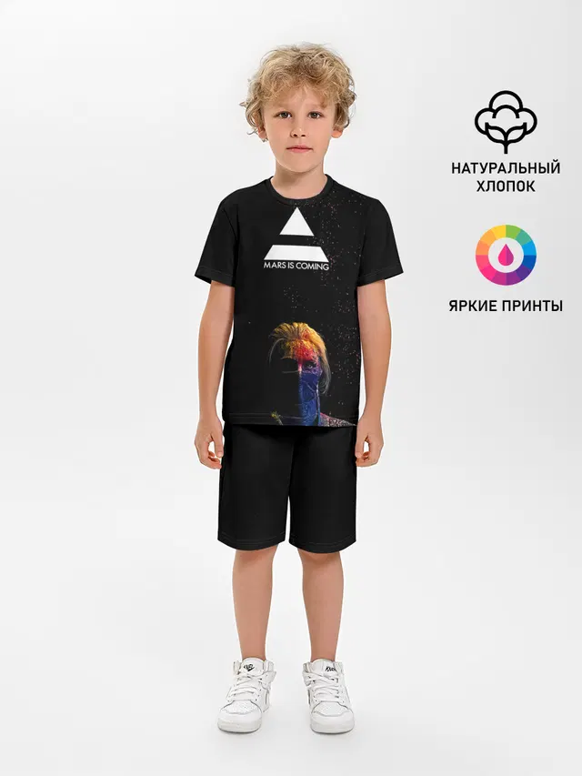 Детская пижама с шортами с принтом «30 Seconds to Mars — MARS IS COMING 30StM»