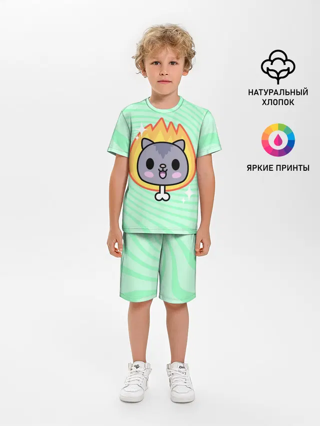 Детская пижама с шортами с принтом «Toca Boca — Toca Boca Cat»