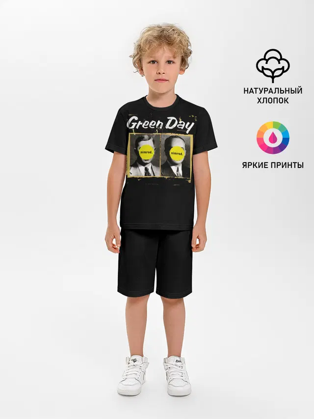 Детская пижама с шортами с принтом «Green Day — Nimrod. Green Day»