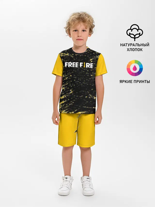 Детская пижама с шортами с принтом «dagger — Garena Free Fire - День Booyah.»
