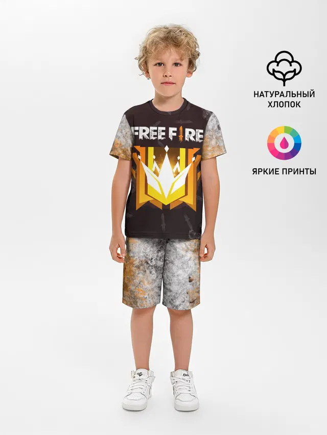 Детская пижама с шортами с принтом «Garena Free Fire — Free Fire — Фри фаер»