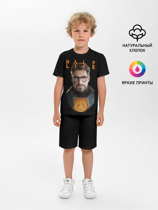 Детская пижама с шортами с принтом «Half-Life Freeman Фриман — FREEMAN — ФРИМАН»