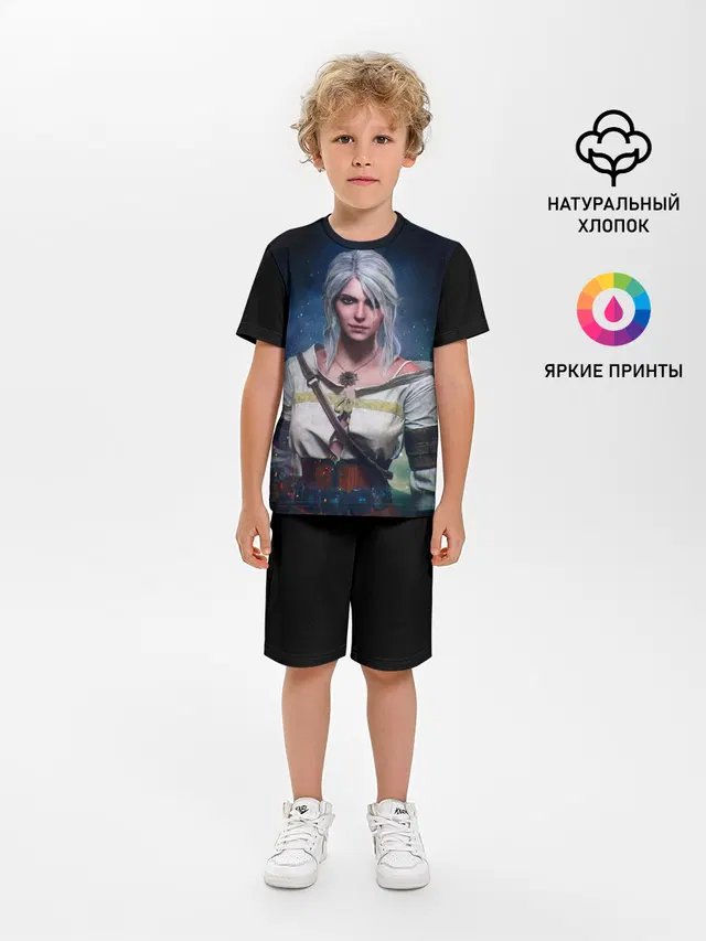 Детская пижама с шортами с принтом «Cirilla — Ciri»
