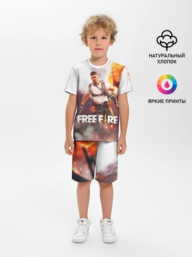 Детская пижама с шортами с принтом «explosion — FREE FIRE»