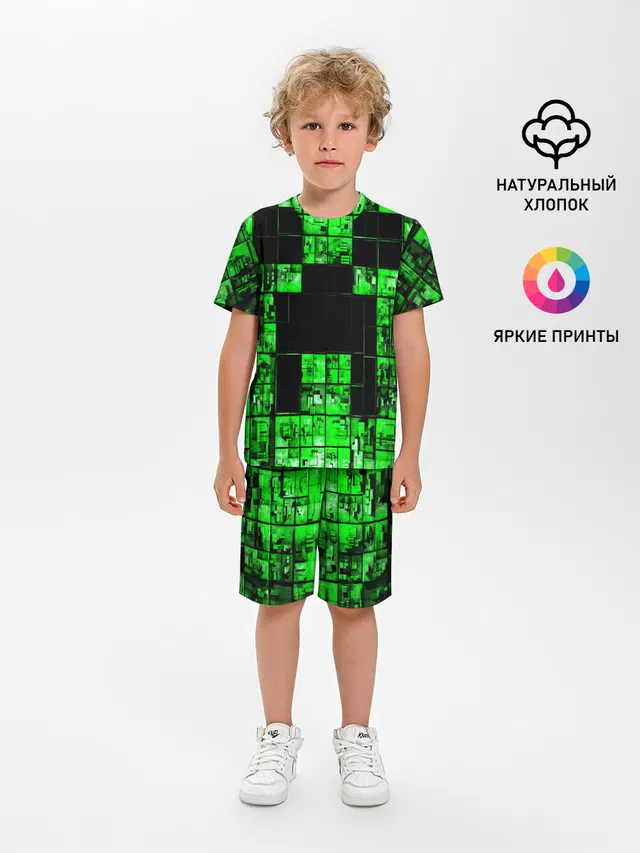 Детская пижама с шортами с принтом «Игры — MINECRAFT»