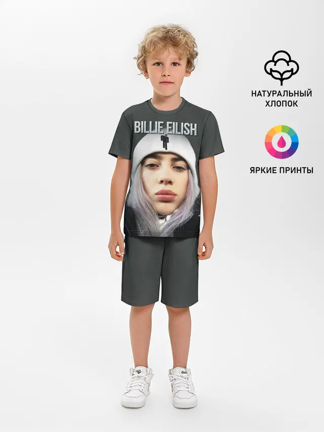 Детская пижама с шортами с принтом «Billie Eilish»