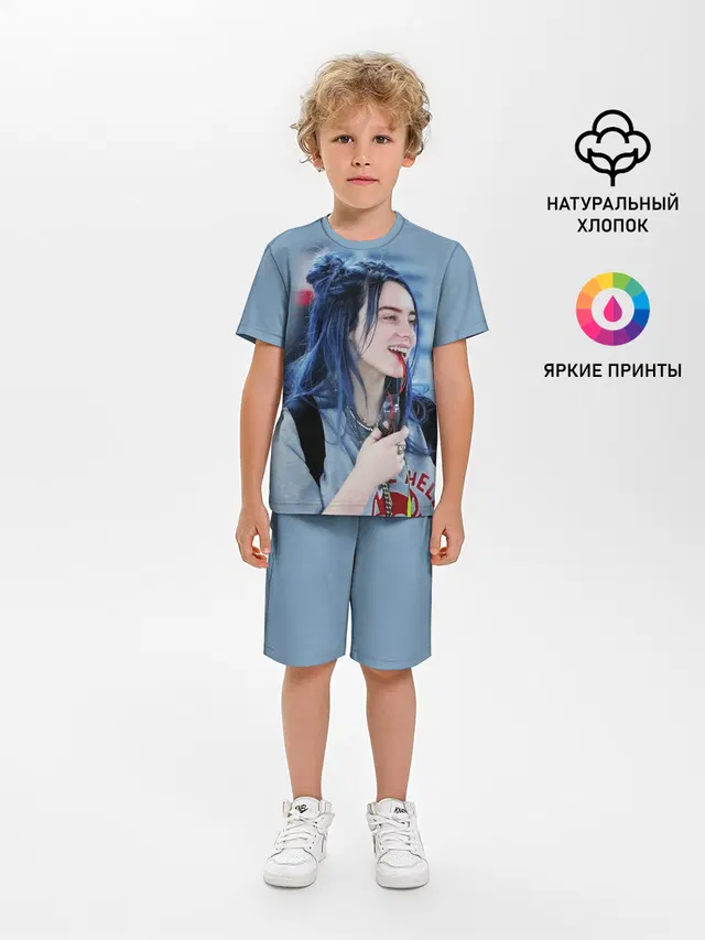 Детская пижама с шортами с принтом «Billie Eilish»