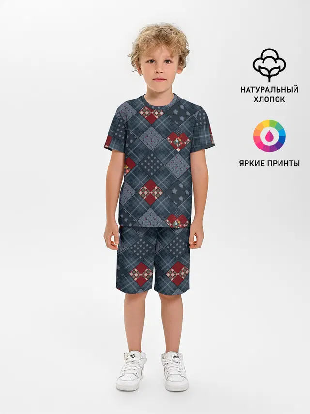 Синий джинсовый плед