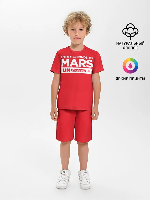 Детская пижама с шортами с принтом «30 Seconds to Mars — Thirty Seconds to Mars UN PLUGGED»