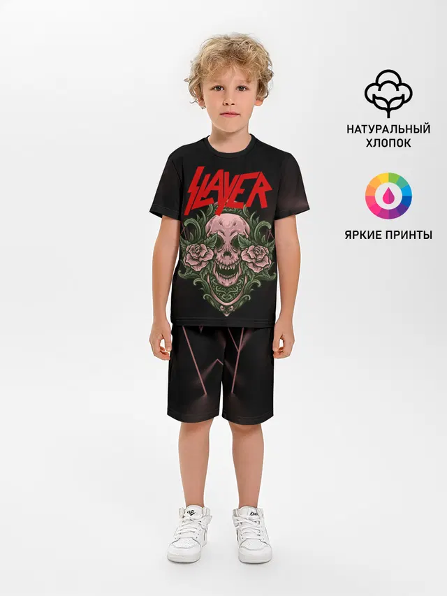 Детская пижама с шортами с принтом «Slayer — УБИЙЦА»