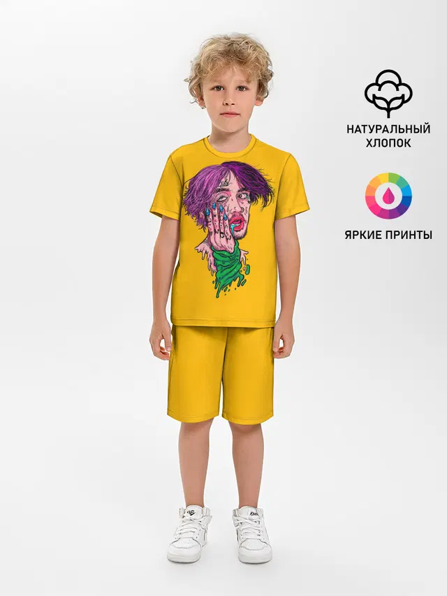 Детская пижама с шортами с принтом «Lil Peep — Плавленый Лил Пип»