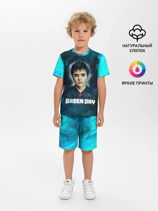 Детская пижама с шортами с принтом «Billie GreenDay ГринДай — Billie — ГринДай»
