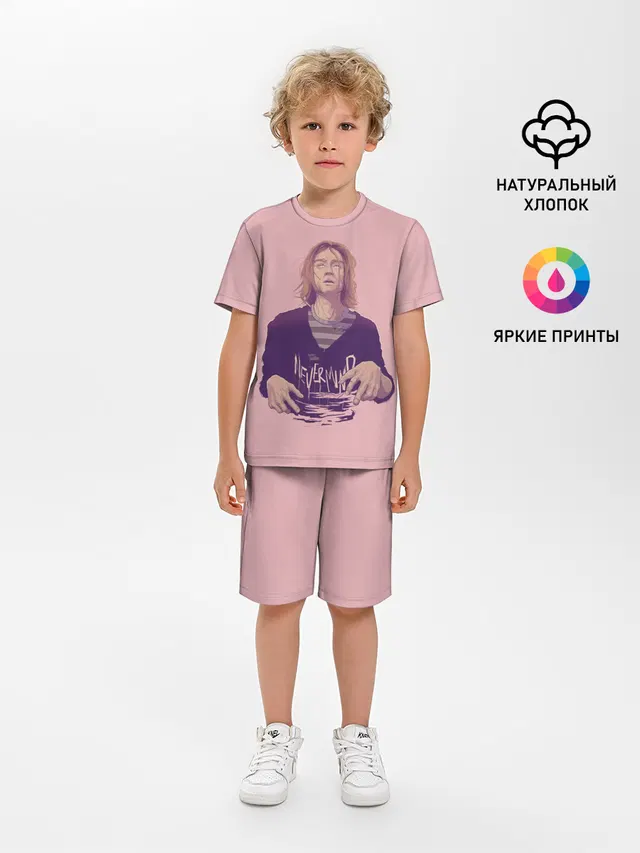 Детская пижама с шортами с принтом «Kurt Cobain — Курт Невермайнд»