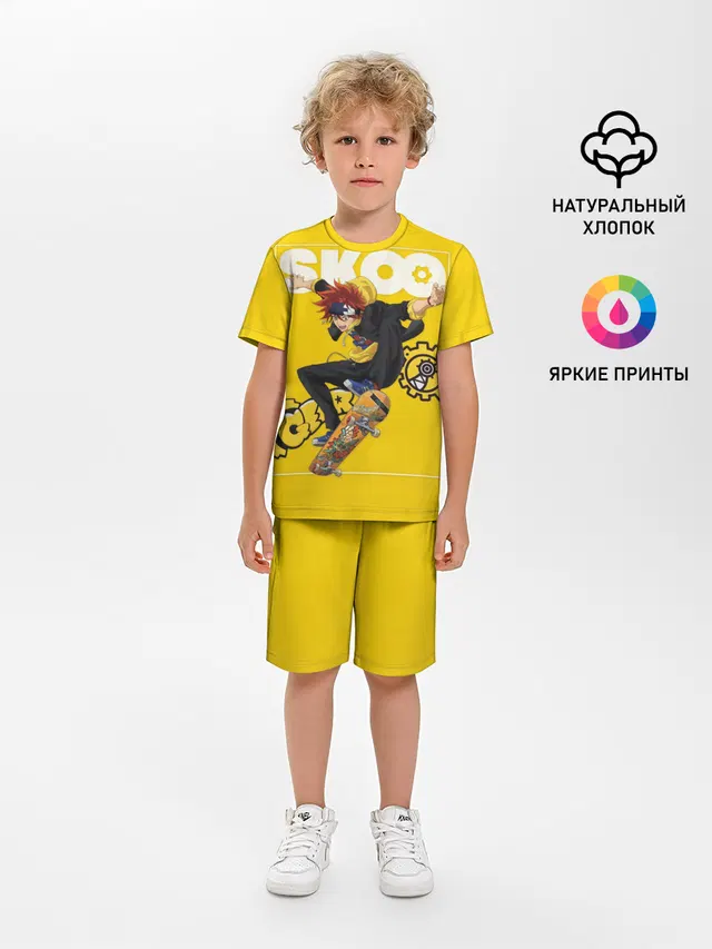 Детская пижама с шортами с принтом «Аниме — SK8 the Infinity, Реки Кян»