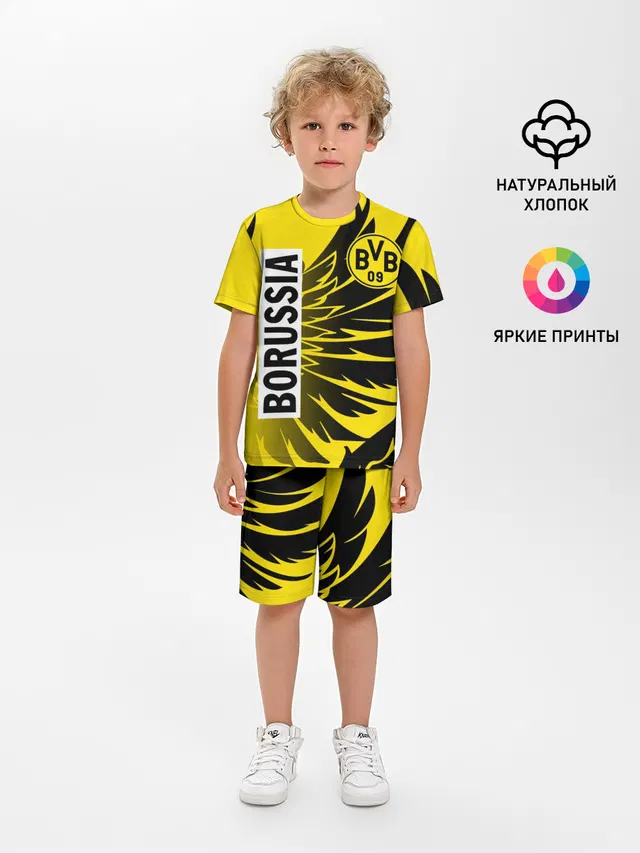 Детская пижама с шортами с принтом «Wings — ФК БОРУССИЯ — FC BORUSSIA»