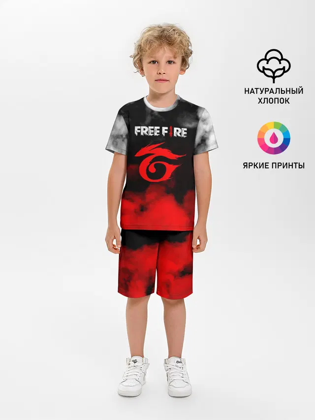 Детская пижама с шортами с принтом «Garena Free Fire — ГАРЕНА ФРИ ФАЕР.»