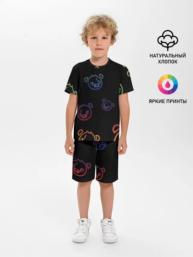 Детская пижама с шортами с принтом «Colorful Bear»