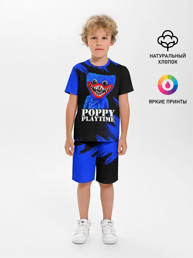 Детская пижама с шортами с принтом «Poppy Playtime — ХАГГИ ВАГГИ»