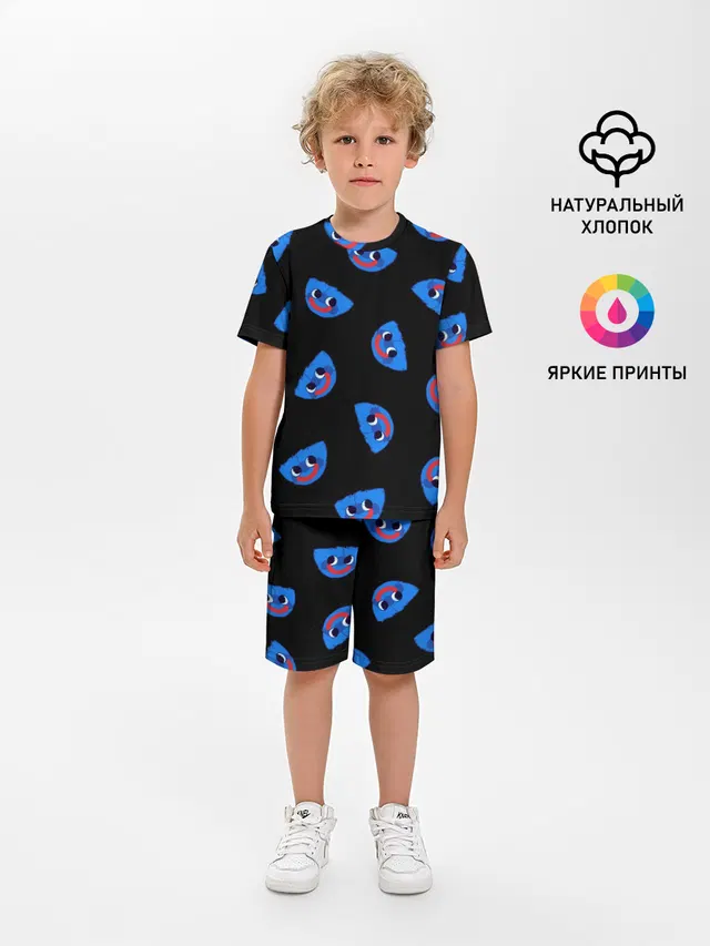 Детская пижама с шортами с принтом «Poppy Playtime — Poppy Playtime - Huggy Wuggy»