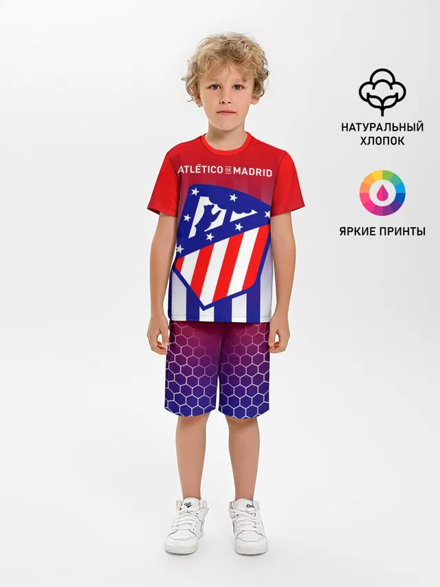 Детская пижама с шортами с принтом «Football club — ATLETICO DE MADRID — АТЛЕТИКО»