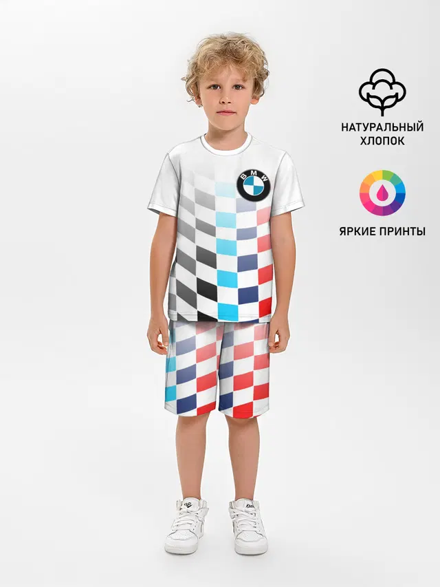 Детская пижама с шортами с принтом «BMW BMW AG БМВ — BMW GROUP — M PERFORMANCE BMW SPORT»