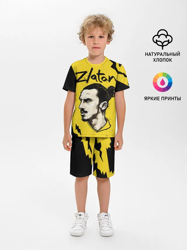 Детская пижама с шортами с принтом «Златан Ибрагимович Zlatan — ZLATAN»