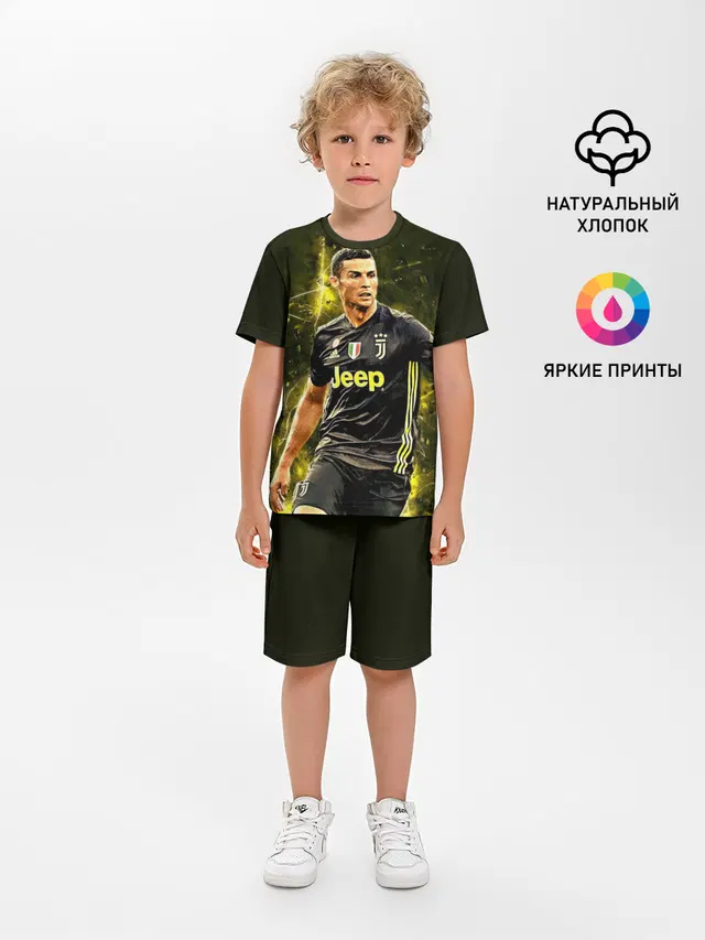 Детская пижама с шортами с принтом «Ювентус — Cristiano Ronaldo»