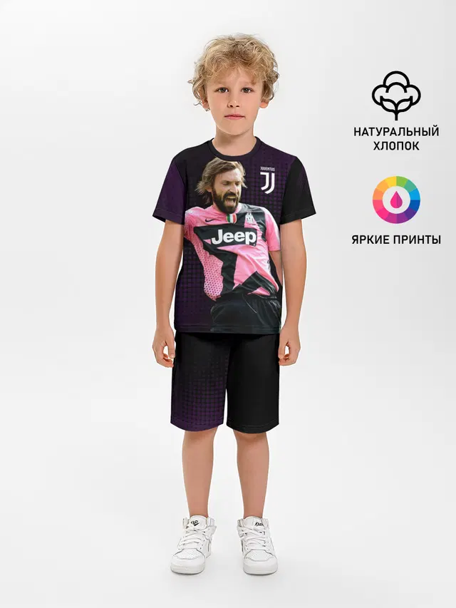 Детская пижама с шортами с принтом «Ювентус — Andrea Pirlo»