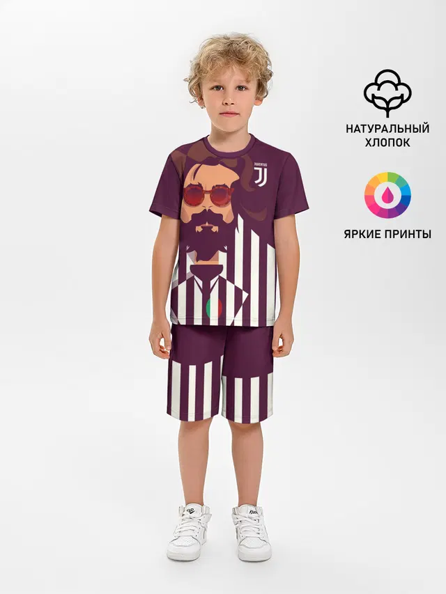 Детская пижама с шортами с принтом «Ювентус — Andrea Pirlo»