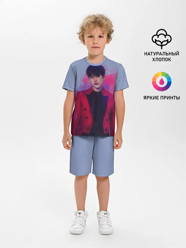Детская пижама с шортами с принтом «BTS — Kim Seokjin»