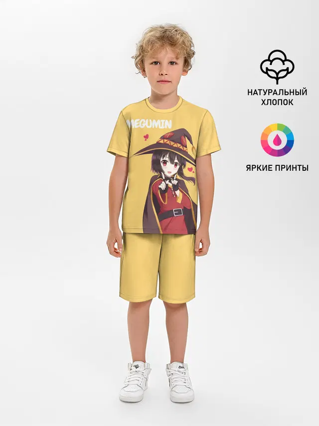 Детская пижама с шортами с принтом «Megumin ноу ноу»