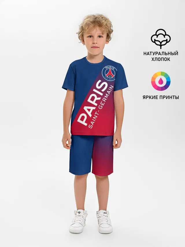 Детская пижама с шортами с принтом «ПСЖ — ФК ПСЖ — PARIS SAINT GERMAIN»
