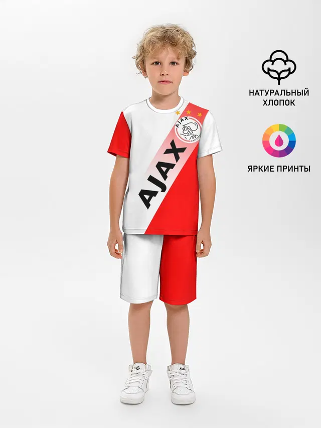 Детская пижама с шортами с принтом «Ajax the Great — FC AJAX AMSTERDAM — ФК АЯКС»