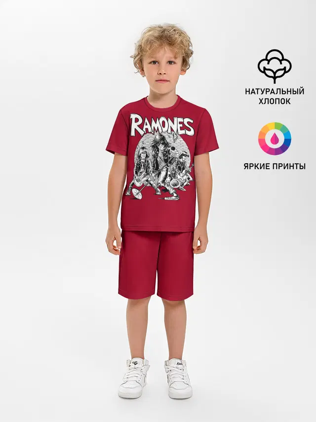 Детская пижама с шортами с принтом «BW Ramones»