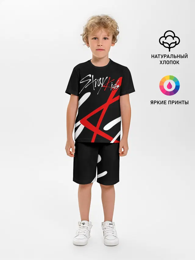 Детская пижама с шортами с принтом «Stray Kids»