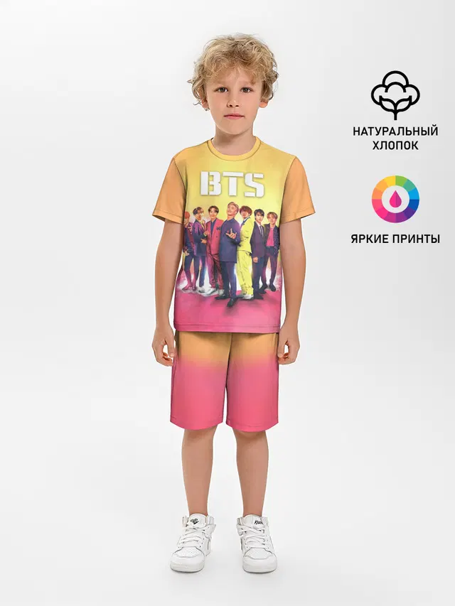 Детская пижама с шортами с принтом «BTS»