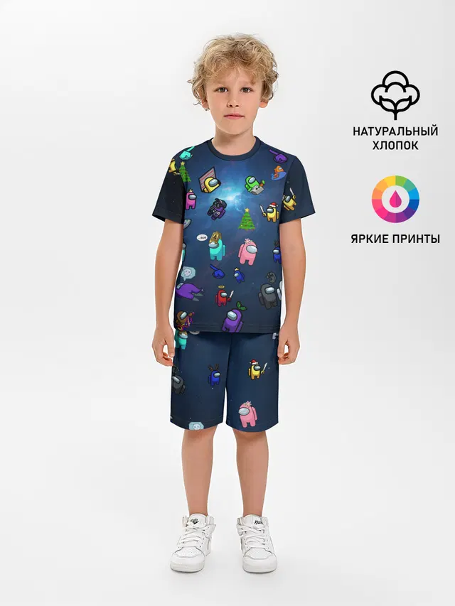 Детская пижама с шортами с принтом «Space»
