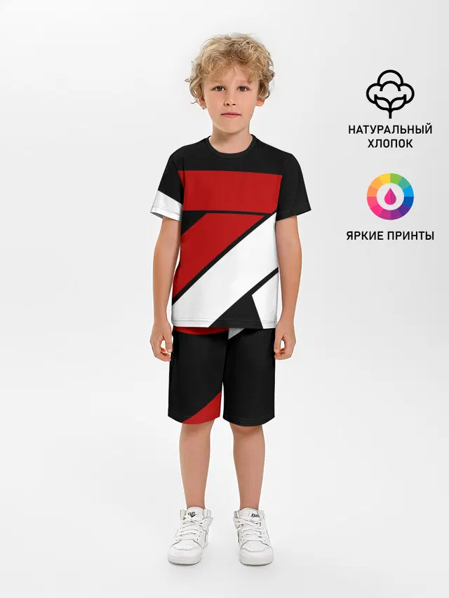 Детская пижама с шортами с принтом «Геометрия — GEOMETRY SPORT»