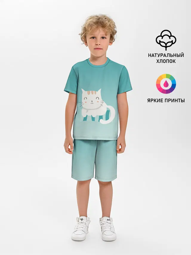 котик на подстилке