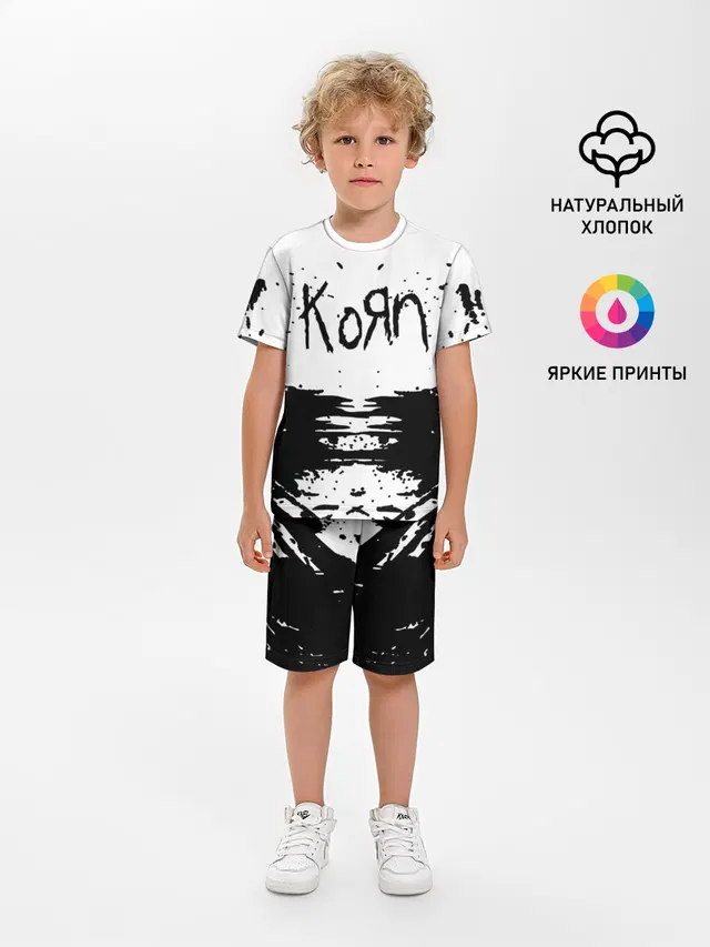 Детская пижама с шортами с принтом «KoЯn — korn»