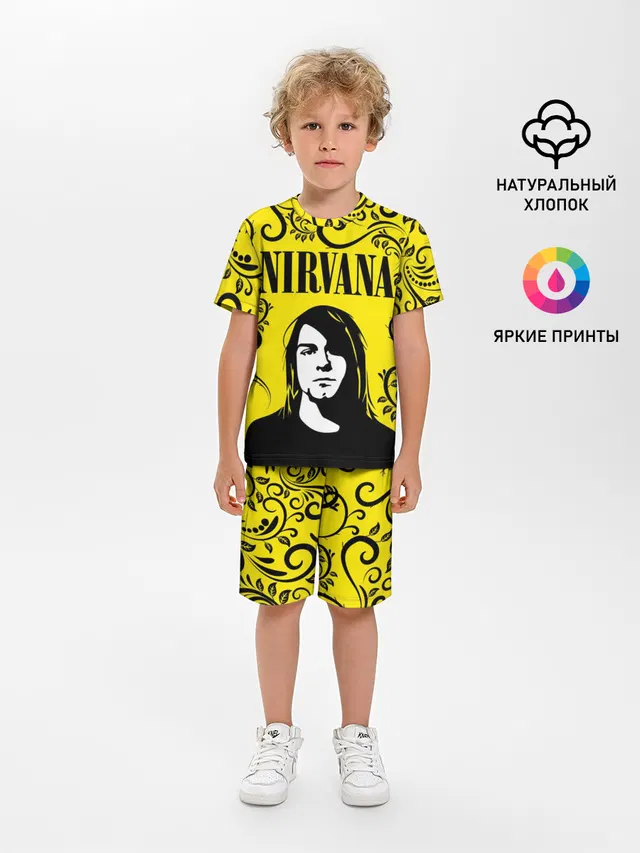 Детская пижама с шортами с принтом «Kurt Cobain»
